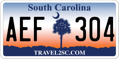 SC license plate AEF304