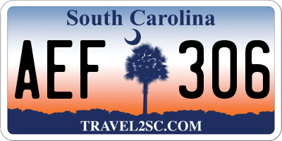 SC license plate AEF306