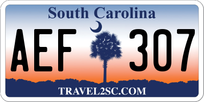 SC license plate AEF307