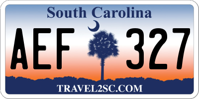 SC license plate AEF327