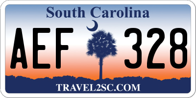 SC license plate AEF328