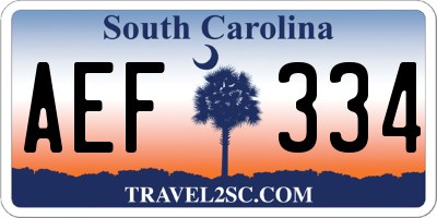 SC license plate AEF334