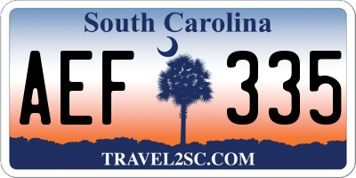 SC license plate AEF335
