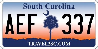 SC license plate AEF337