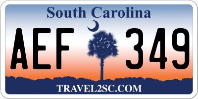 SC license plate AEF349