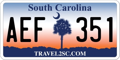 SC license plate AEF351