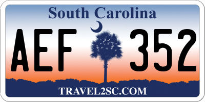SC license plate AEF352