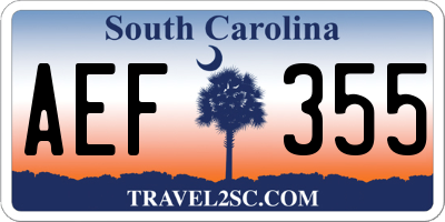 SC license plate AEF355