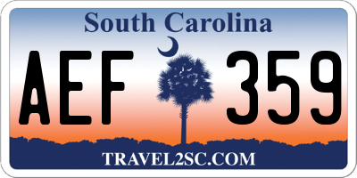 SC license plate AEF359