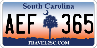 SC license plate AEF365