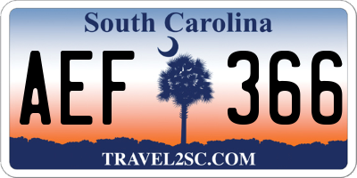 SC license plate AEF366