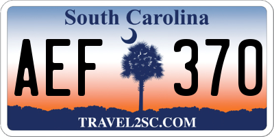 SC license plate AEF370