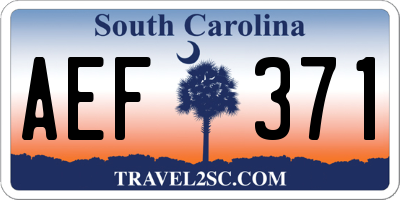 SC license plate AEF371