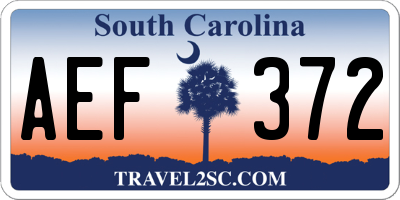 SC license plate AEF372