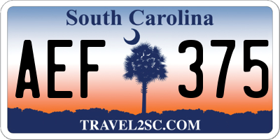 SC license plate AEF375