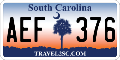 SC license plate AEF376