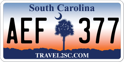 SC license plate AEF377