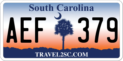 SC license plate AEF379