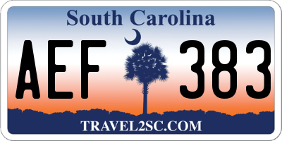 SC license plate AEF383