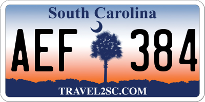 SC license plate AEF384