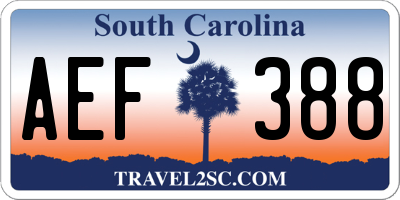 SC license plate AEF388