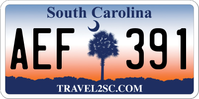 SC license plate AEF391