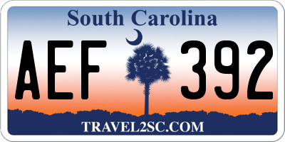 SC license plate AEF392