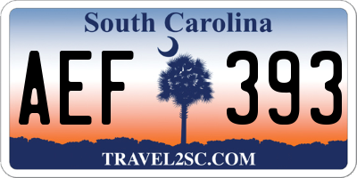 SC license plate AEF393