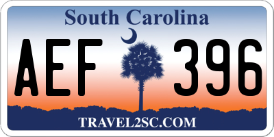 SC license plate AEF396