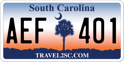 SC license plate AEF401