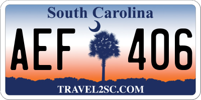 SC license plate AEF406