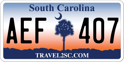 SC license plate AEF407