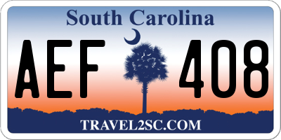 SC license plate AEF408