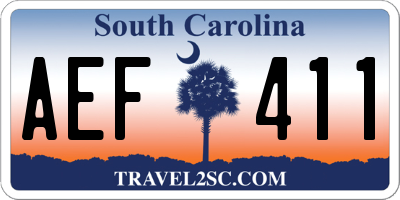 SC license plate AEF411