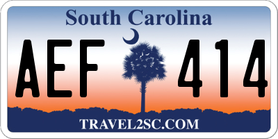 SC license plate AEF414