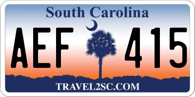 SC license plate AEF415