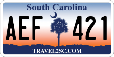 SC license plate AEF421