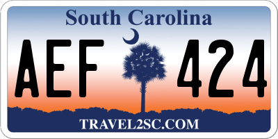 SC license plate AEF424