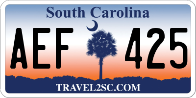 SC license plate AEF425