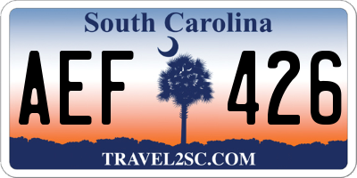 SC license plate AEF426