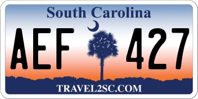 SC license plate AEF427