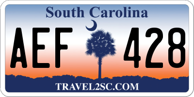 SC license plate AEF428