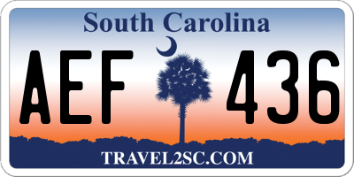 SC license plate AEF436