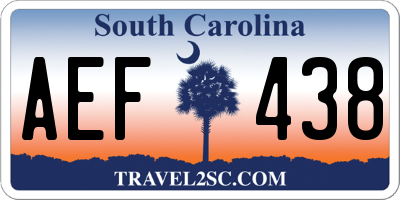 SC license plate AEF438