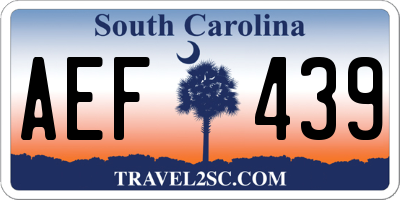 SC license plate AEF439