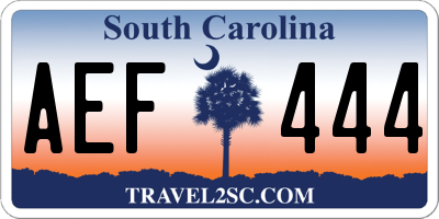 SC license plate AEF444