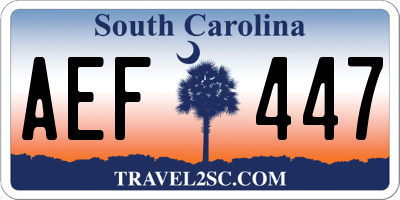 SC license plate AEF447