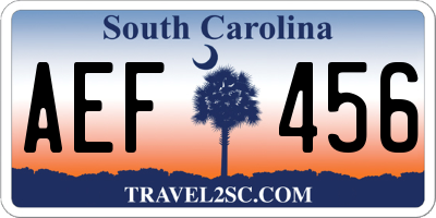 SC license plate AEF456