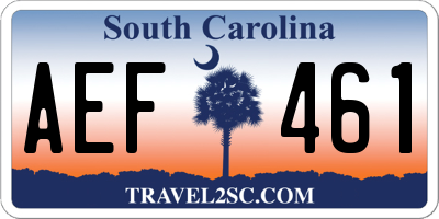 SC license plate AEF461