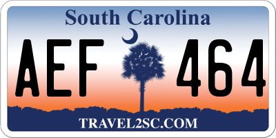 SC license plate AEF464